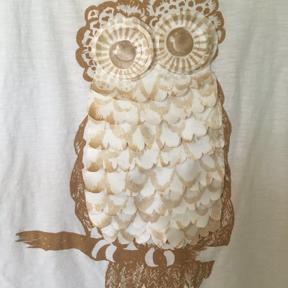 Owl "3D-effect" Tee-Shirt, Cream / Tan color - Picture 2 of 4